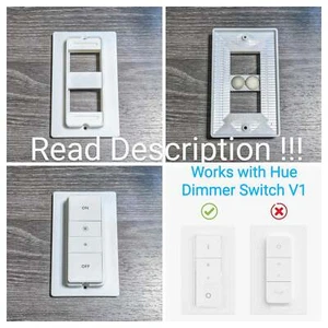 Philips Hue Smart Dimmer Switch V1 Hidden Decora Rocker 1 Gang Wall Plate - Picture 1 of 4