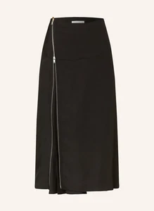 Jil Sander Womens Technical Twisted Midi Skirt Viscose Silk Black Size 38 NWT - Picture 1 of 9