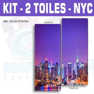 55x75cm- Kit 2 TOILES IMPRIMEE TABLEAU TOILE DECO - NEW YORK-NY-02-2T5575A - Foto 1 di 6