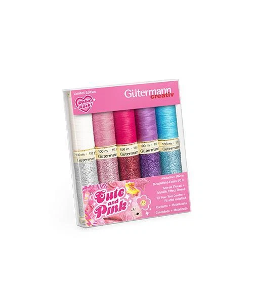 Gütermann Nähfaden-Set Cute and Pink (10 Farben) 2 verschiedene Garne - Bild 1 von 1