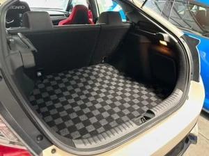 P2M for Honda Civic 17-21 10th Gen Hatch Race Rear Trunk Floor Carpet Mat Checkr - Picture 1 of 4