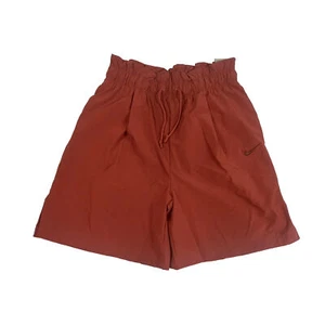 Nike Shorts Women's M High Rise Orange Elastic Waist Wide Leg Everyday Modern - Picture 1 of 13