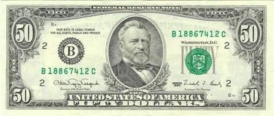 $50 1990 Small Size Federal Reserve Note 2124-B - Image 1 of 2