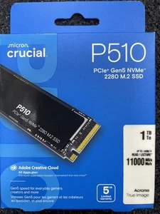 Brand New Sealed Micron Crucial P510 PCle Gen5 NVMe 2280 M.2 SSD 1TB - Picture 1 of 2