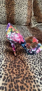 Charlotte Russe Teya Colorful Floral Peep Toe D'Orsay High Heel Shoes Women’s 8 - Picture 1 of 5