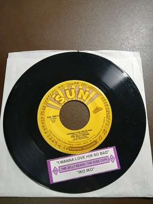 JELLY BEANS I Wanna Love Him So Bad / DIXIE CUPS Iko Iko 45 Record w/Title Strip - Image 1 of 2