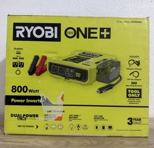 New RYOBI ONE+ 18V 800 Watt 12V Automotive Power Inverter (Tool Only) RYi8030A. - Picture 1 of 3