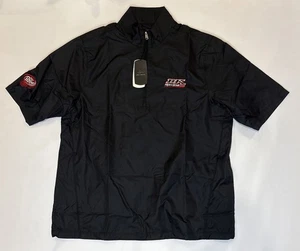 Greg Norman BK Racing Black Water Resistant Short Sleeve Windbreaker Mens Medium - Picture 1 of 7