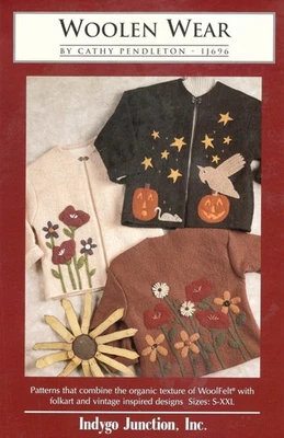 Woolen Wear WoolFelt Jackets Craft Pattern by Indygo Junction IJ696 S-XXL - Image 1 of 2
