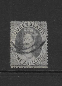 QUEENSLAND SCOTT 11 USED FINE - 1860 1sh DULL VIOLET ISSUE - QUEEN VICTORIA - Bild 1 von 2