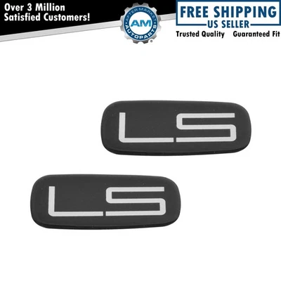 Placa de identificación OEM LS emblema negro con juego de pares de letras plateadas para camioneta Chevy SUV Foto 1 de 4