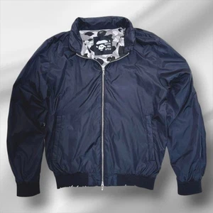 A Bathing Ape 90s Vintage Polyester Nylon Hooded Blouson Jacket Black - Picture 1 of 11