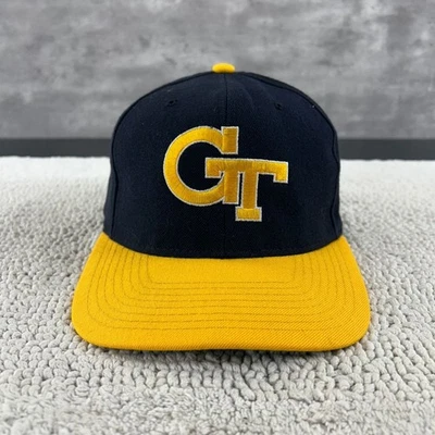 Vintage Starter Georgia Tech Fitted Hat 7 3/8 Yellow Jackets Wool Two Tone NCAA - Image 1 of 4