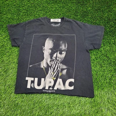 2PAC Tupac Shakur Cropped Shirt Womens Medium 20x21 Black - Image 1 of 4
