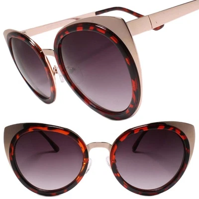Gafas de sol elegantes elegantes elegantes de lujo doradas y tortugas para mujer ojo de gato Foto 1 de 4