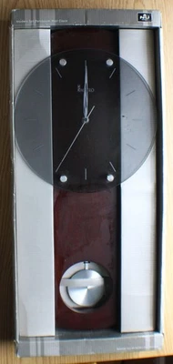 Christopher Bering Collection Modern Tall Pendulum Wall Clock Tinted Glass Dial - Image 1 of 4