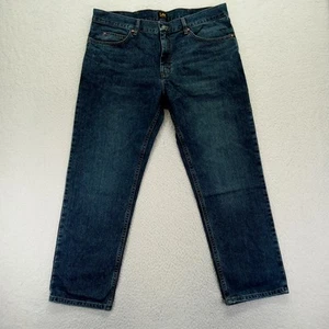 Lee Regular Fit Straight Leg Jeans Mens 38x30 Blue Denim Dark Wash New - Picture 1 of 8