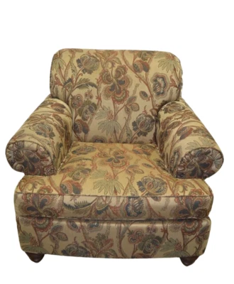 Silla Ethan Allen Kensington tapizada con detalles sillón sala de estar #20-7964 Foto 1 de 4