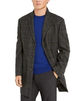Calvin Klein Men's Slim Fit Gray Plaid Prosper Overcoat jacket Size 50R 50 R - Image 1 of 4
