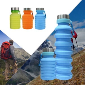 Trinkflasche faltbar, faltbar 18 Unzen lebensmittelechtes Silikon BPA-frei auslaufsicher - Bild 1 von 17