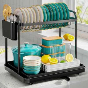 Sakugi Abtropfgestell, 2-stufige Edelstahl-Abtropfgestell, Abtropfschale für Set - Bild 1 von 6