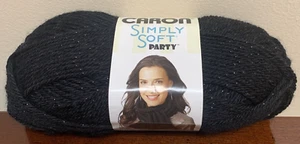 Brand New - Spinrite Caron Simply Soft Party Yarn Black Sparkle 0007 - Picture 1 of 3