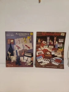 2 CROSS STITCH PATTERN LEAFLETS KITCHEN TOWELS PLACEMATS COUNTRY FLY DETERGENT - Picture 1 of 5