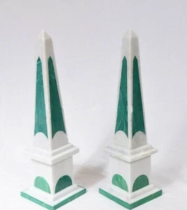 15" Marble Egyptian Obelisk Pair Obelisk Ancient Egyptian Handmade Home Decor - Picture 1 of 2