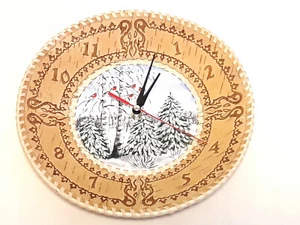 Birches Wood Wall Clock Chronometer Analogue Clock Eco Organikprodukt Hand Made - Picture 1 of 3