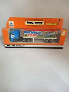 MATCHBOX CONVOY MATTEL WHEELS DAF 3300 BOX TRAILER WORLD CUP 98 1987 1:86 CHINA - Picture 1 of 5