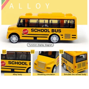 Schulbus-Spielzeug simuliert einen gelben Bus mit exquisitem Körper und Rückzug - Bild 1 von 6