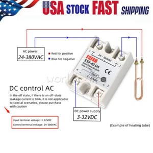 1-10PCS SSR-25DA Solid State Relay Module 25A DC3-32V Input AC24-380V Output US - Picture 1 of 18