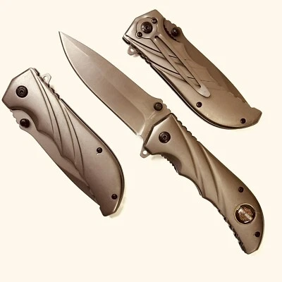 8.5”Titanium Coating HD Spring Assisted Open EDC Pocket Knife - Image 1 of 4