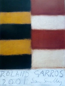 Sean Scully Roland Garros 2001 TENNIS OFFSET LITHOGRAPH POSTER signed Irish US - Picture 1 of 4