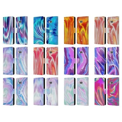 OFFICIAL SUZAN LIND TIE DYE LEATHER BOOK WALLET CASE COVER FOR HTC PHONES 1 - Image 1 of 4