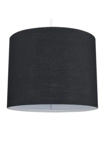 Pendant Drum Shade Black Rolla KD NE Small 200mmx250mm 19407 (R) (S904) - Picture 1 of 6