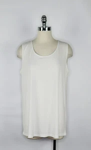 Ulla Popken Ivory Scoop Neck Solid Pattern Tank Blouse Women's Size 16/18 - Picture 1 of 5