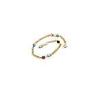Double Link Chain Multi Colored Crystals 11 inch Handcrafted 14K GF Anklet