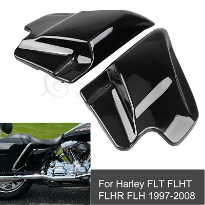 Vivid Black ABS Side Covers Panel Cowl For Harley FLT Electra Tour Glide Classic Foto 1 de 4