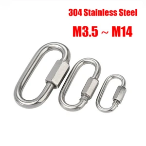 304 Edelstahl Schnellverbindung Ringverschluss Haken Karabiner Kette Schnalle - Bild 1 von 12