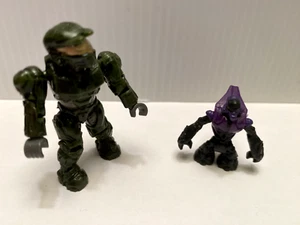 Halo Mega Bloks Green Spartan Master Chief & Covenant Grunt Purple Minifigs - Bild 1 von 3