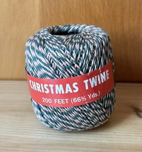 Retro Christmas Twine Green/Beige 200 Feet 10 PLY Style 204 Hometies Quality - Picture 1 of 3