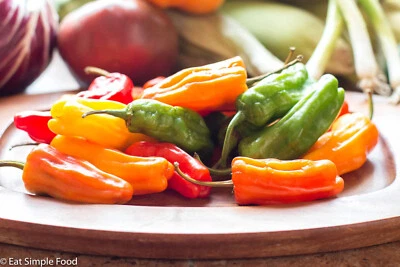 15 SEMILLAS DE PIMIENTO SHISHITO NARANJA ~ 2026 ~ heirloomseedguy ~ EE. UU. Foto 1 de 3