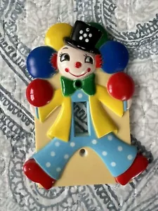 Vintage 1975 Single Gang Toggle Plastic Light Switch Cover Clown Juggling - Picture 1 of 6