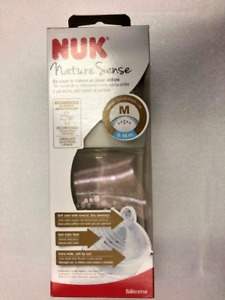 NUK Nature Sense 260ml Baby Bottle Silicone Teat M-Flow 0-18 Months