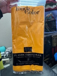 School Bus Yellow Plastic Banquet Tablecloth 54" x 108" Tableware Supplies New! - Picture 1 of 2