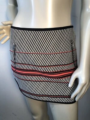 RAG & BONE USA Bess Black orange  Mini Skirt High Low Sz 2 Bin-N - Image 1 of 4