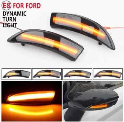 Ford Fiesta MK7 MK7.5 2008-2017 Indicadores de espejo retrovisor secuencial LED dinámico humo Foto 1 de 4