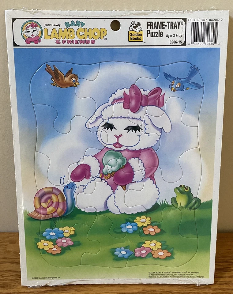 Golden Books Shari Lewis Baby Lamb Chop And Friends Cartón Puzzle Marco-Bandeja Foto 1 de 1