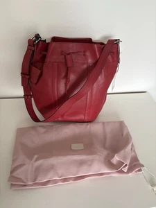 Radley London Welford Medium Size Drawstring Leather Bag Ladies Red With Dustbag - Picture 1 of 12